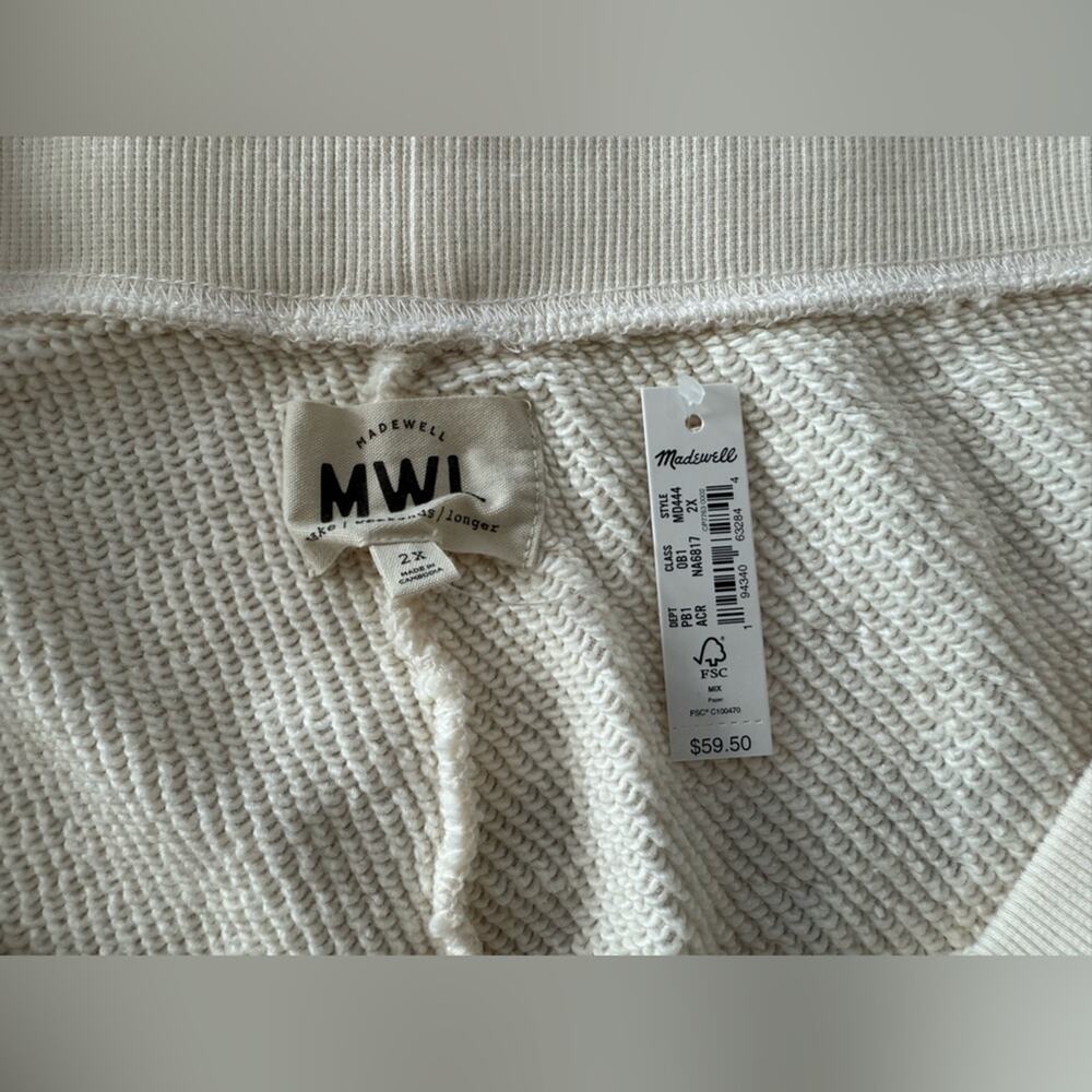 NWT Madewell MWL Airyterry Stitched Pocket Tapered Sweatpants Cream Size 2X - Picture 8 of 12